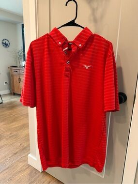 Mizuno Men's Bright Red & Black Striped Polo